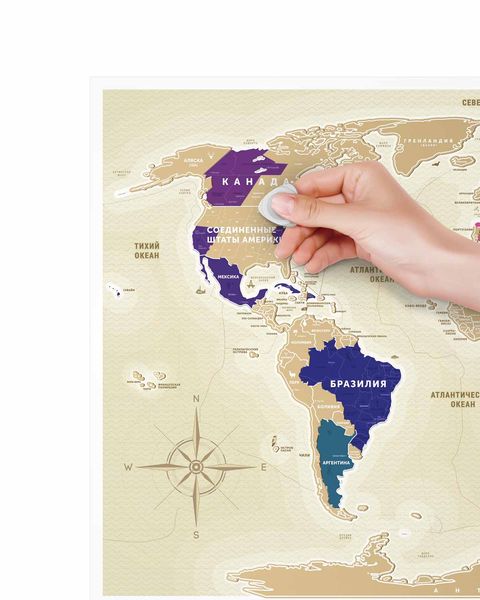 Скретч Карта Мира Travel Map® Gold World GWru фото