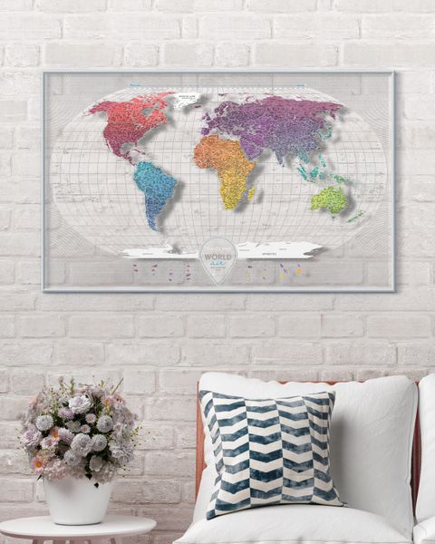 Travel Map® AIR World в раме AWF фото
