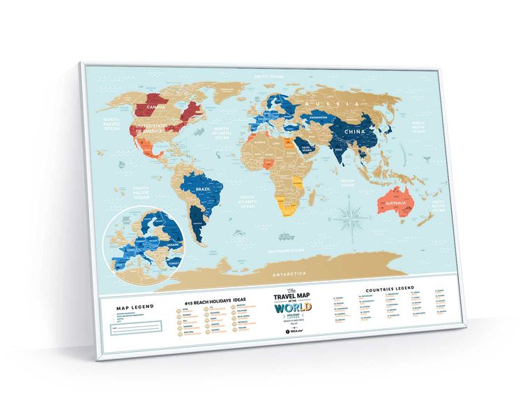 Скретч Карта Мира Travel Map® Holiday Lagoon World HLW фото