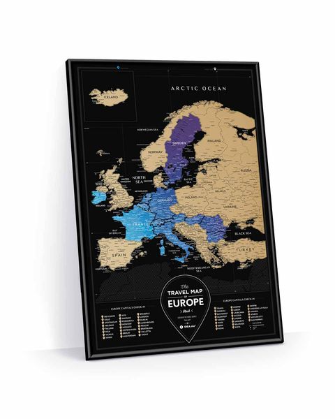 Скретч карта Європи Travel Map® Black Europe BE фото