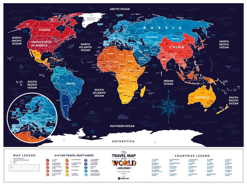 Скретч Карта Світу Travel Map® Holiday World HW фото
