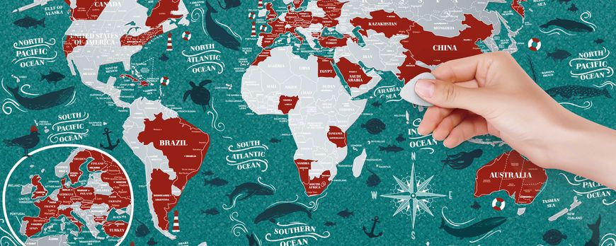 Скретч Карта Світу Travel Map® Marine MW фото