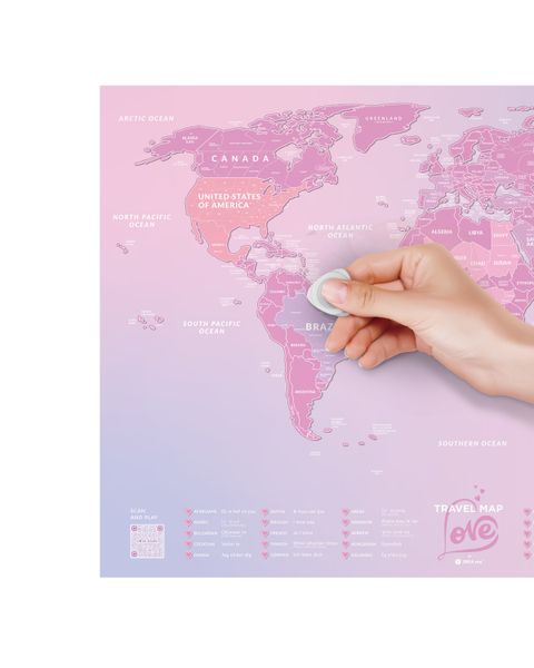 Cкретч Карта Мира Travel Map Love World LVW фото