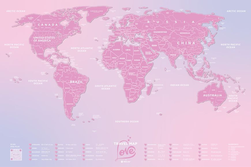 Cкретч Карта Мира Travel Map Love World LVW фото