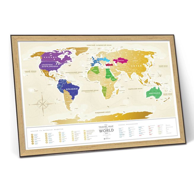 Скретч Карта Миру Travel Map Gold (укр.) GWua фото
