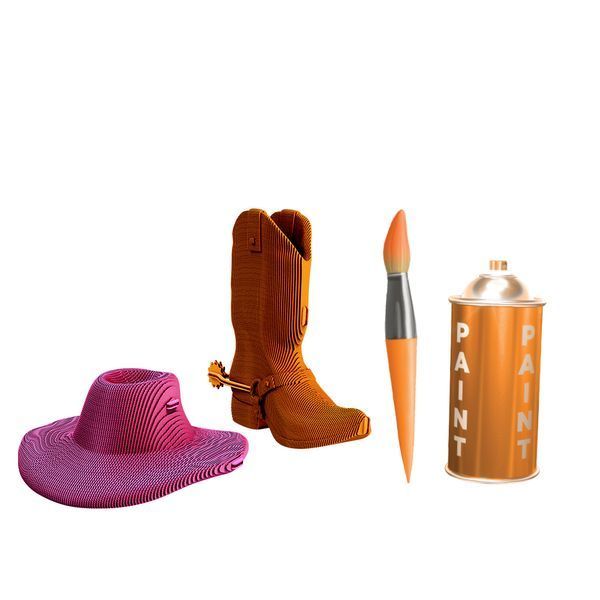 WESTERN HAT AND BOOT - Картонний 3D-пазл CARTWEST фото