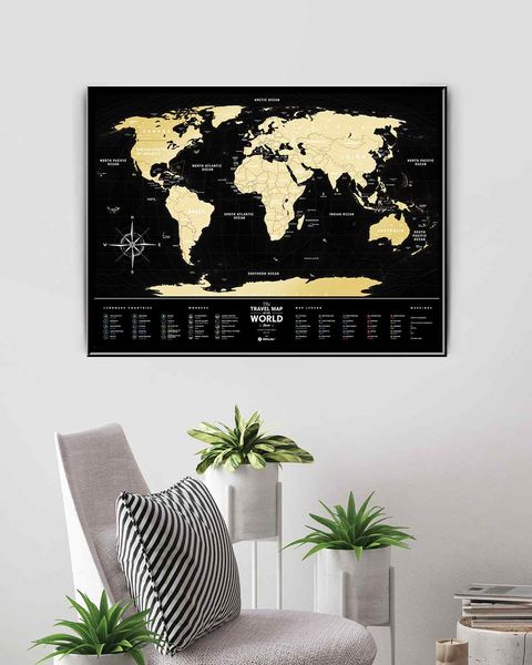 Скретч Карта Світу Travel Map® Black BW фото