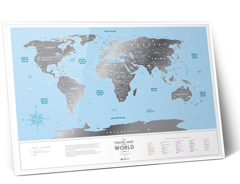Скретч Карта Світу Travel Map® Silver World 3254 фото