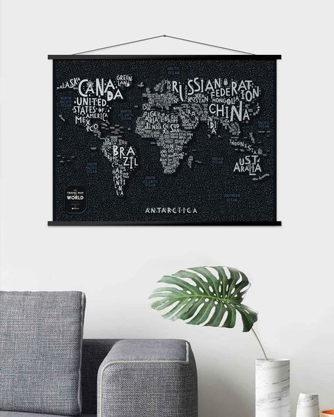 Скретч Карта Світу Travel Map® LETTERS World 11953 фото