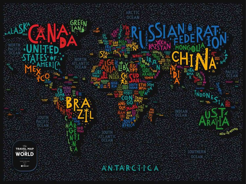 Скретч Карта Світу Travel Map® LETTERS World 11953 фото