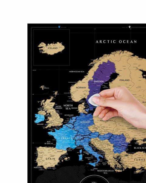 Скретч карта Європи Travel Map® Black Europe BE фото