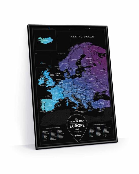 Скретч карта Европы Travel Map® Black Europe BE фото