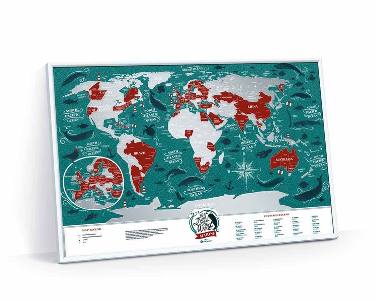 Скретч Карта Світу Travel Map® Marine 3876 фото