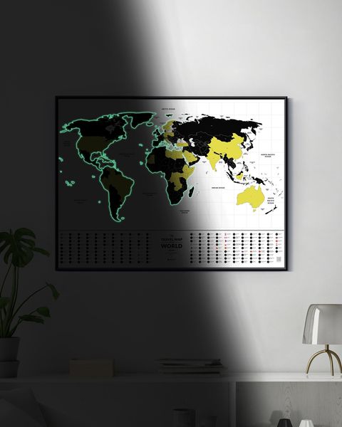 Скретч Карта Світу, що світиться Travel Map® Glow World 165311 фото