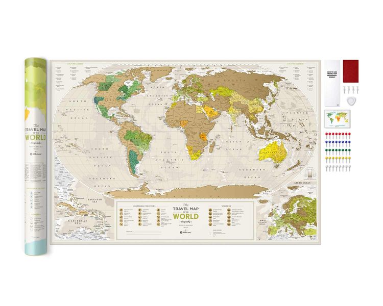 Скретч Карта Світу Travel Map® Geography World 5400 фото