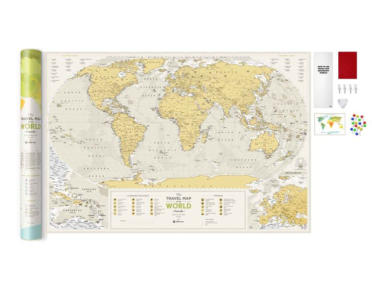 Скретч Карта Світу Travel Map® Geography World 5400 фото