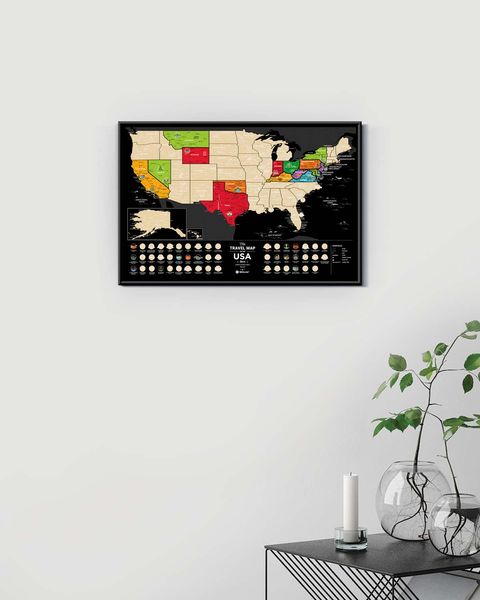 Скретч Карта Travel Map® of the USA Black 5446 фото